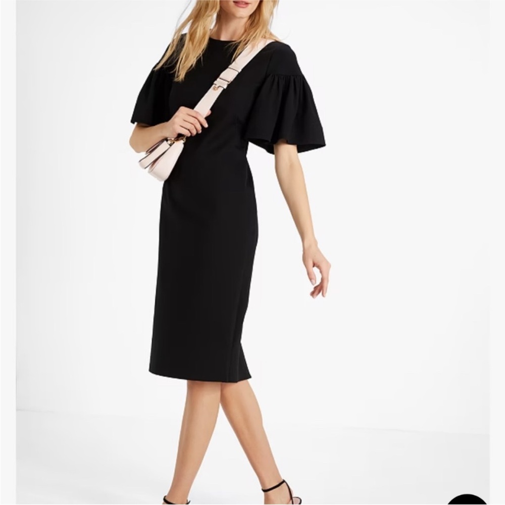 Kate Spade Flounce Sleeve Ponte Dress